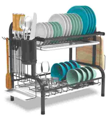 MODERN DISH RACK (Rustproof Dish Drainer Plate Rack for Kitchen Countertop)