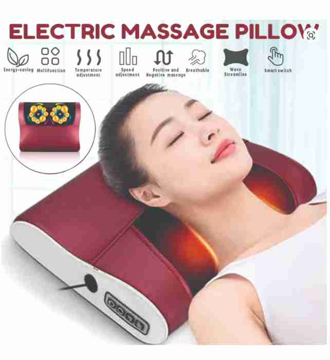 Pillow massager (Heads Relaxation Massage Pillow Electric Shoulder Back Heating Kneading therapy Neck Massage Vibrator Waist Leg Stress Relief)